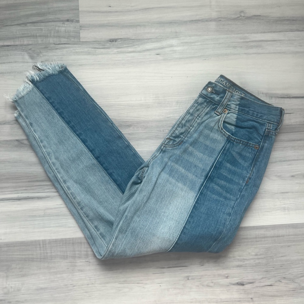American Eagle Outfitters Two Tone Vintage High Rise Jeans 2